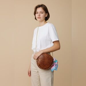 Brown Crossbody Bag with Chain Strap